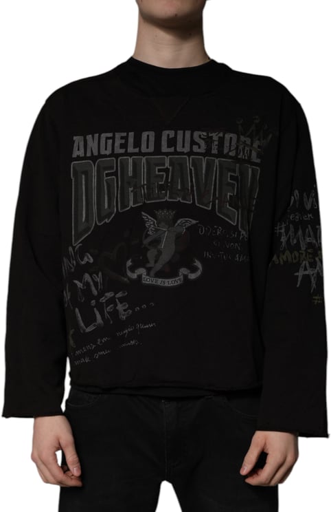 Dolce & Gabbana Dolce & Gabbana Black DG Heaven Crew Neck Pullover Sweater
