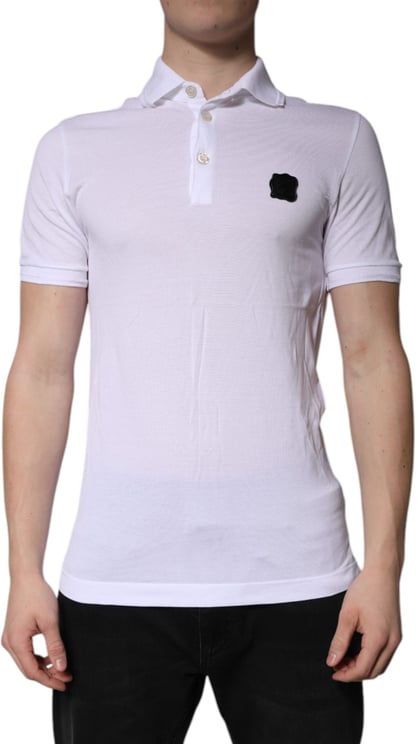 Dolce & Gabbana Dolce & Gabbana White Cotton Logo Collared Polo T-shirt