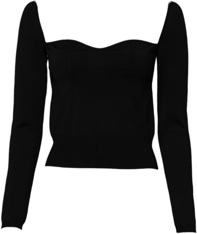 Dolce & Gabbana Dolce & Gabbana Black Square Neckline Long Sleeves Sweater