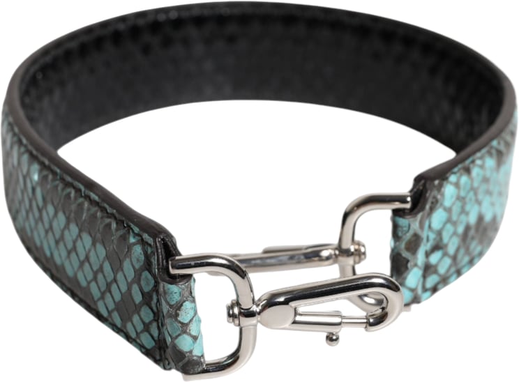 Dolce & Gabbana Dolce & Gabbana Black Blue Exotic Leather Bag Shoulder Strap