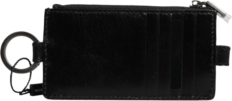 Dolce & Gabbana Dolce & Gabbana Black Horse Leather Lanyard Logo Card Holder Wallet