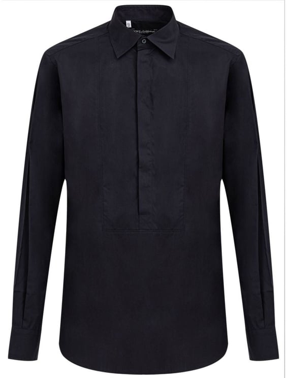 Dolce & Gabbana Dolce & Gabbana Navy Blue Cotton Dress Shirt