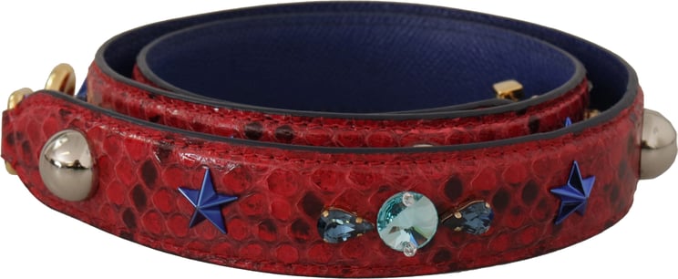 Dolce & Gabbana Dolce & Gabbana Red Exotic Leather Crystals Shoulder Strap