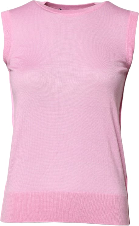 Dolce & Gabbana Dolce & Gabbana Pink Cashmere Round Neck Sleeveless Tank Top