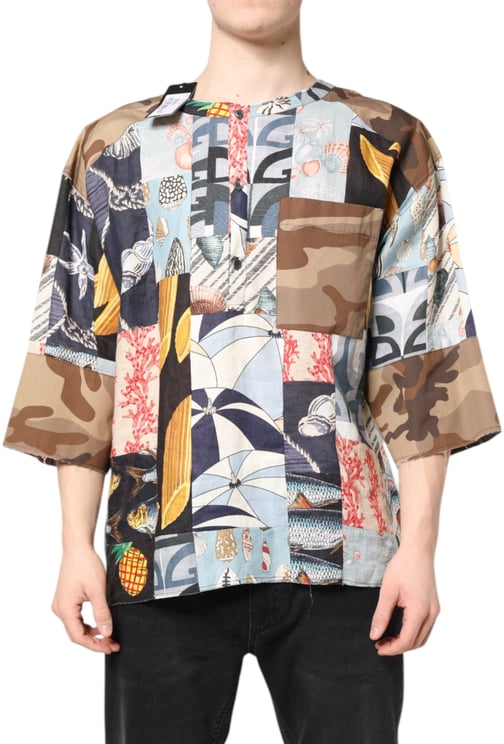 Dolce & Gabbana Dolce & Gabbana Multicolor Patchwork Short Sleeves Shirt