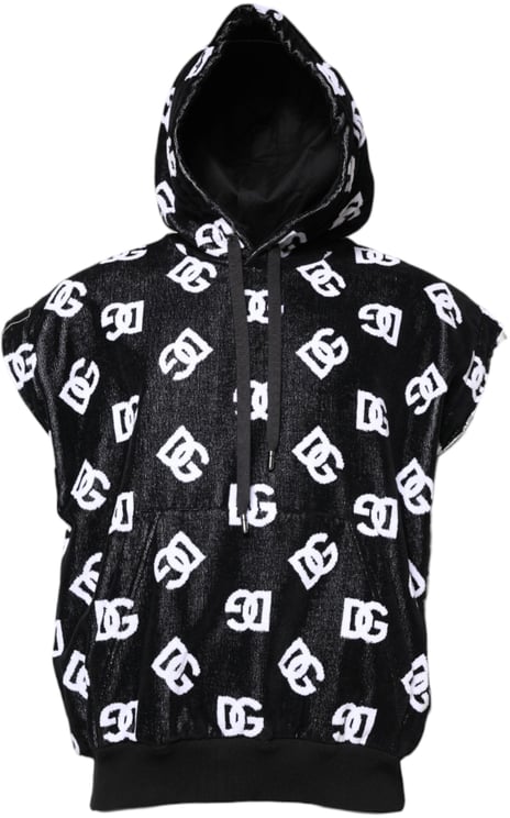 Dolce & Gabbana Dolce & Gabbana Black DG Cotton Hooded Sleeveless Sweater