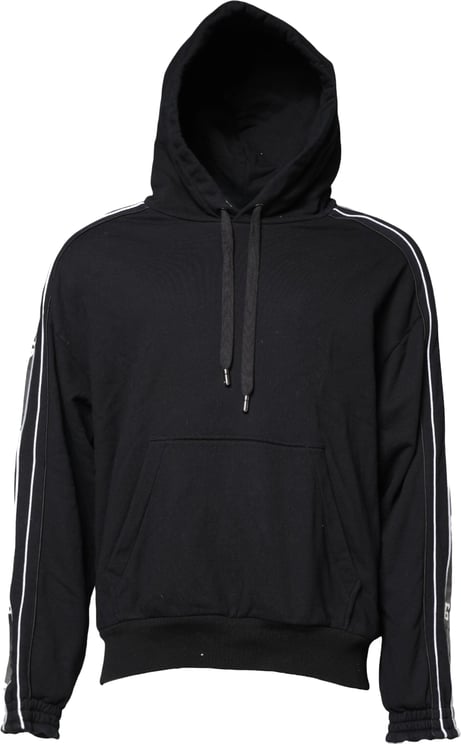 Dolce & Gabbana Dolce & Gabbana Black Cotton Logo Hooded Sweatshirt Sweater