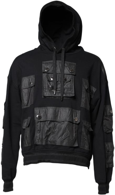 Dolce & Gabbana Dolce & Gabbana Black Cotton Hooded Sweatshirt Sweater