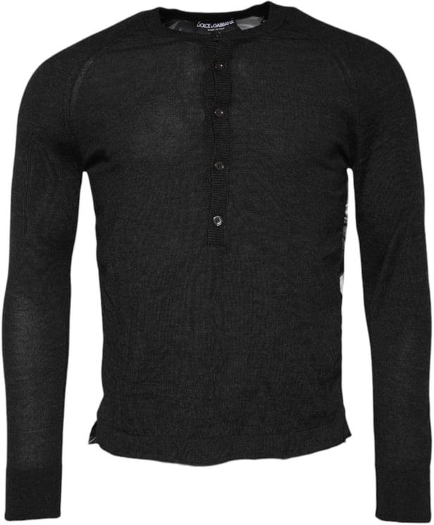 Dolce & Gabbana Dolce & Gabbana Black Printed Knitted Men Pullover Sweater