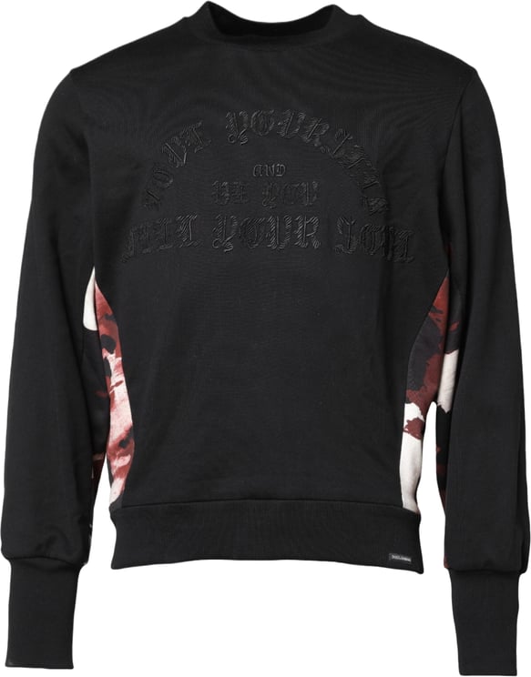 Dolce & Gabbana Dolce & Gabbana Black Embroidered Crew Neck Pullover Sweater