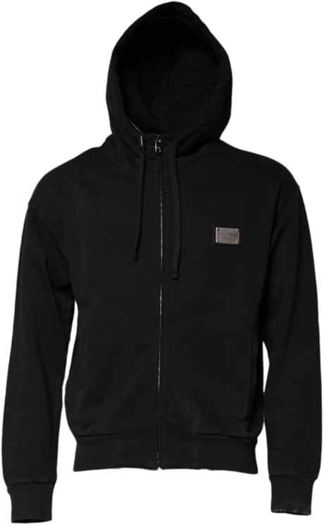 Dolce & Gabbana Dolce & Gabbana Black Logo Full Zip Hooded Men Sweatshirt Sweater