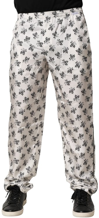 Dolce & Gabbana Dolce & Gabbana White Floral Silk Casual Lounge Pants