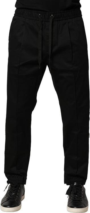 Dolce & Gabbana Dolce & Gabbana Black Cotton Mid Waist Jogger Pants
