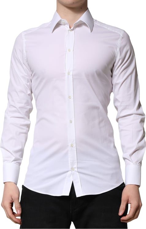 Dolce & Gabbana Dolce & Gabbana White GOLD Long Sleeves Men Dress Formal Shirt