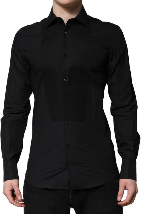 Dolce & Gabbana Dolce & Gabbana Black GOLD Long Sleeves Dress Formal Shirt