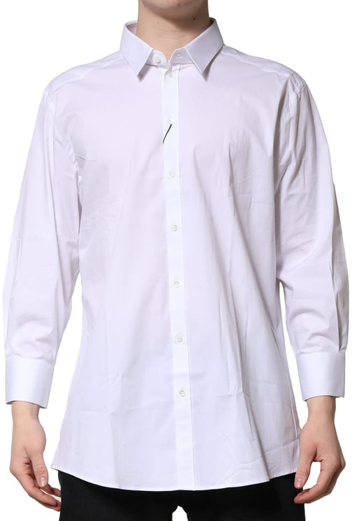 Dolce & Gabbana Dolce & Gabbana White GOLD Long Sleeves Dress Formal Shirt