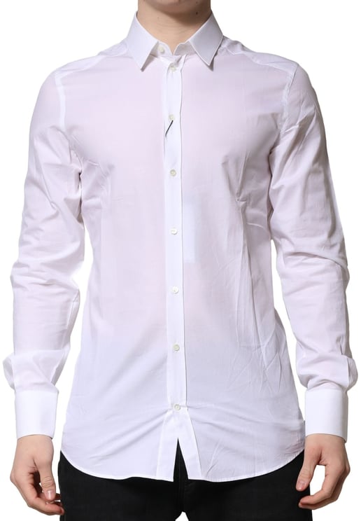 Dolce & Gabbana Dolce & Gabbana White GOLD Long Sleeves Dress Formal Shirt