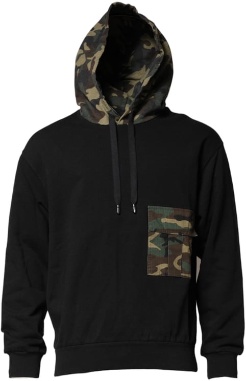 Dolce & Gabbana Dolce & Gabbana Black Camouflage Hooded Sweatshirt Sweater