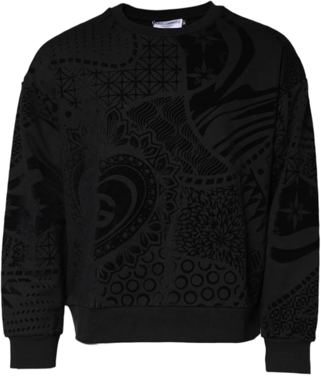 Dolce & Gabbana Dolce & Gabbana Black Printed Crew Neck Sweatshirt Sweater