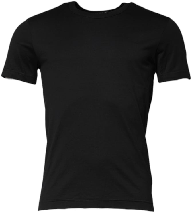 Dolce & Gabbana Dolce & Gabbana Black Cotton Short Sleeves Round Neck T-shirt