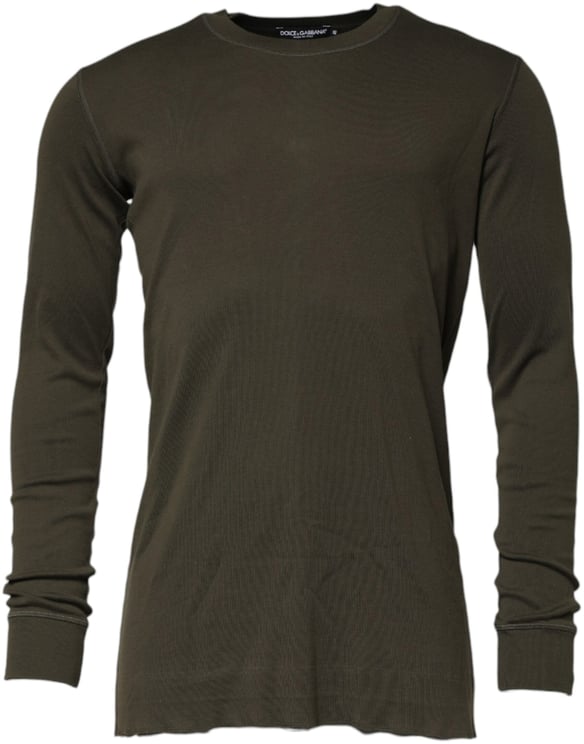 Dolce & Gabbana Dolce & Gabbana Dark Green Long Sleeves Crew Neck T-shirt