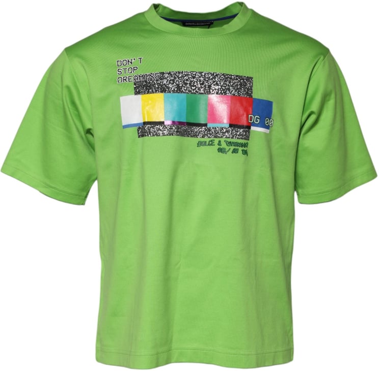 Dolce & Gabbana Dolce & Gabbana Green Graphic Printed Round Neck T-shirt