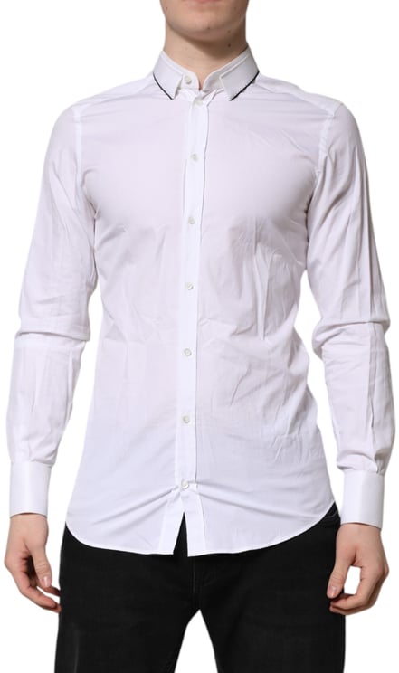 Dolce & Gabbana Dolce & Gabbana White Cotton GOLD Long Sleeves Formal Shirt