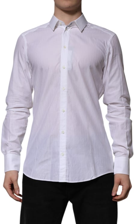 Dolce & Gabbana Dolce & Gabbana White Cotton MARTINI Long Sleeve Formal Shirt