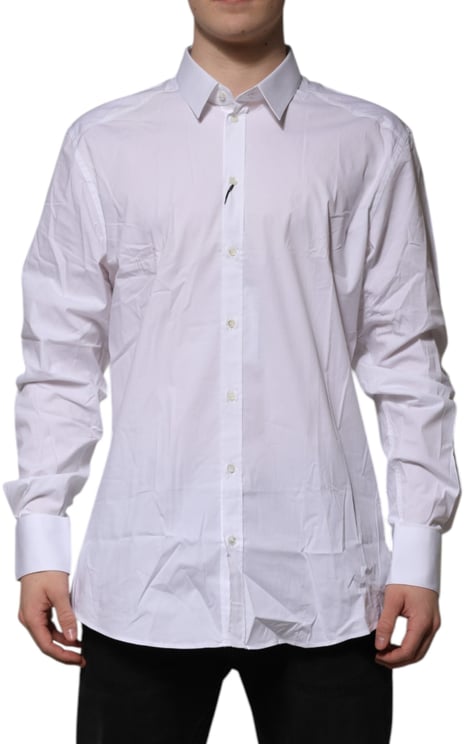 Dolce & Gabbana Dolce & Gabbana White Cotton GOLD Long Sleeves Formal Shirt