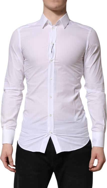 Dolce & Gabbana Dolce & Gabbana White GOLD Long Sleeves Dress Men Formal Shirt