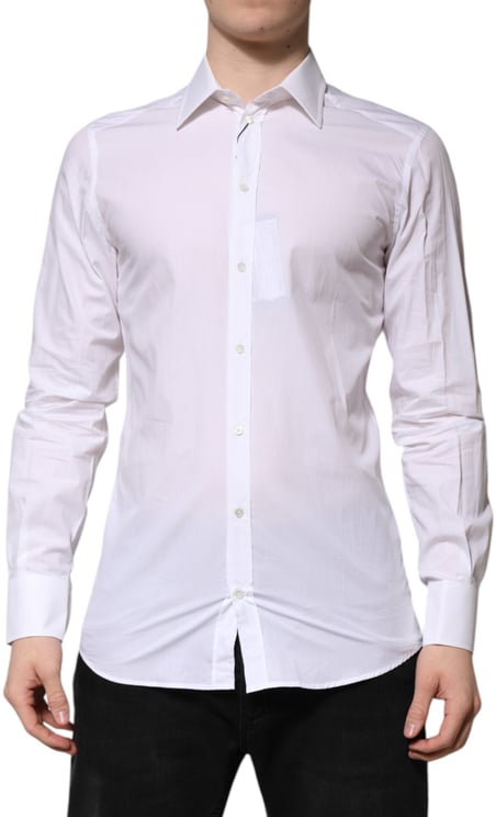 Dolce & Gabbana Dolce & Gabbana White GOLD Long Sleeves Dress Formal Shirt