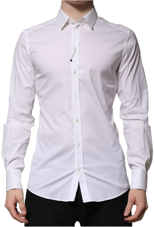 Dolce & Gabbana Dolce & Gabbana White Cotton Long Sleeves GOLD Formal Shirt