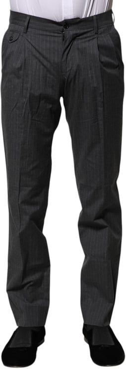 Dolce & Gabbana Dolce & Gabbana Gray Striped Cotton Formal Pants
