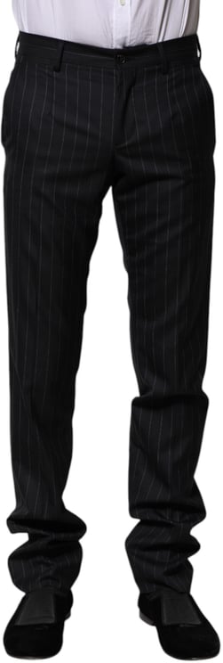 Dolce & Gabbana Dolce & Gabbana Black Wool Striped Formal Pants