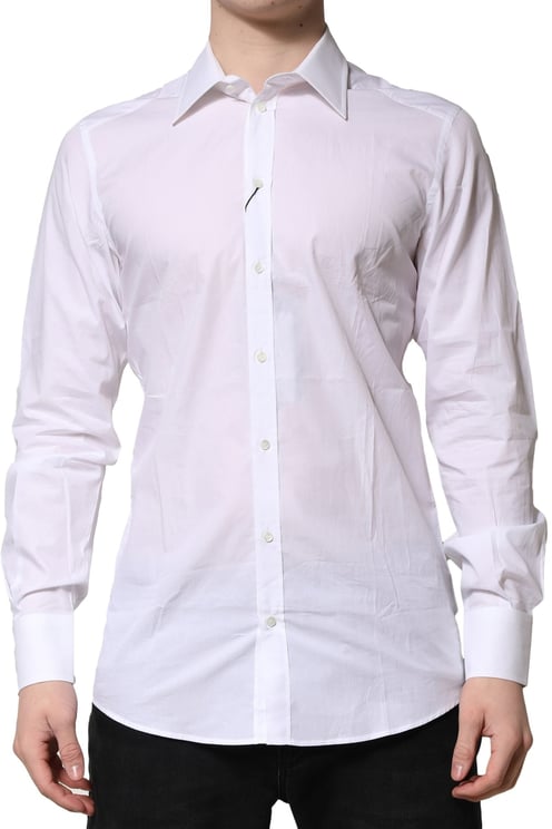 Dolce & Gabbana Dolce & Gabbana White Cotton Long Sleeves GOLD Formal Shirt
