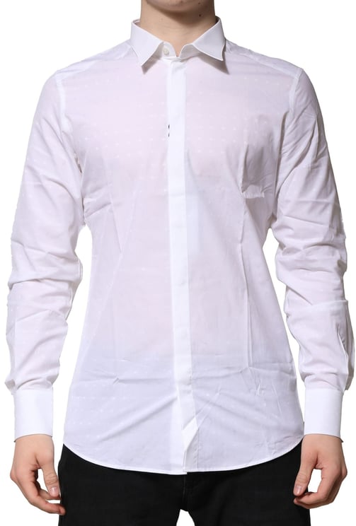 Dolce & Gabbana Dolce & Gabbana White Cotton GOLD Long Sleeves Formal Shirt
