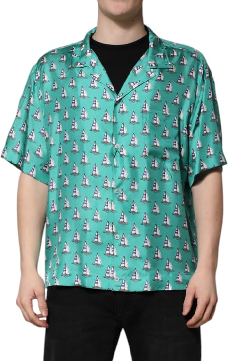 Dolce & Gabbana Dolce & Gabbana Green Printed Short Sleeves Casual Shirt