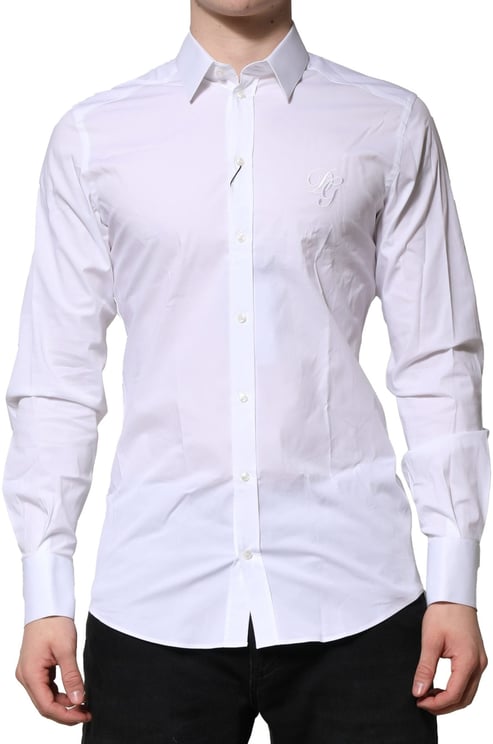Dolce & Gabbana Dolce & Gabbana White Cotton GOLD Long Sleeves Formal Shirt