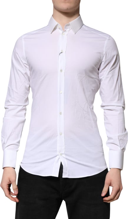 Dolce & Gabbana Dolce & Gabbana White GOLD Long Sleeves Dress Formal Shirt
