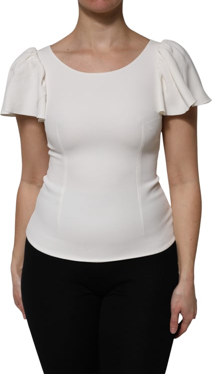 Dolce & Gabbana Dolce & Gabbana White Viscose Round Neck Short Sleeves Top