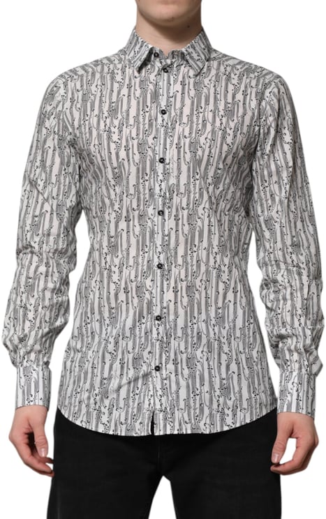 Dolce & Gabbana Dolce & Gabbana White Floral Print Casual Long Sleeves Shirt