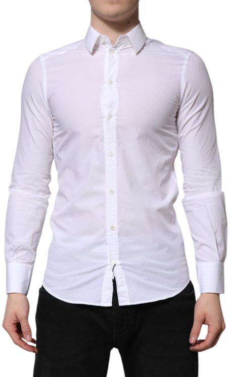 Dolce & Gabbana Dolce & Gabbana White Cotton MARTINI Long Sleeve Dress Shirt