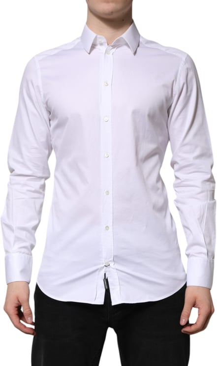 Dolce & Gabbana Dolce & Gabbana White Cotton GOLD Long Sleeve Men Dress Shirt