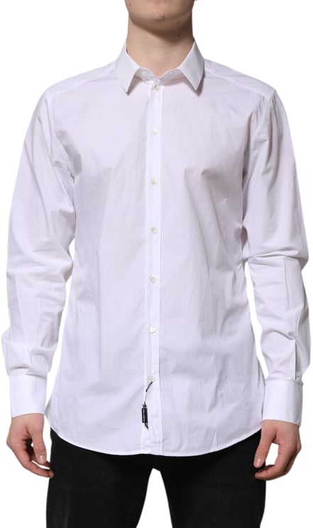 Dolce & Gabbana Dolce & Gabbana White Cotton GOLD Long Sleeves Dress Shirt