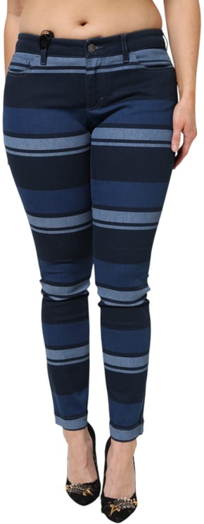 Dolce & Gabbana Dolce & Gabbana Blue Striped Cotton Stretch Denim Jeans