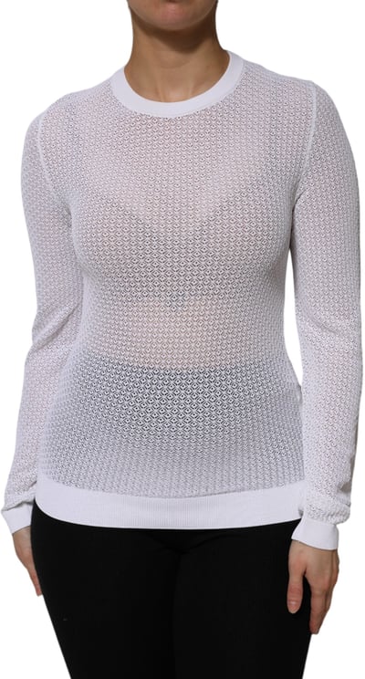 Dolce & Gabbana Dolce & Gabbana White Round Neck Long Sleeves Pullover Top