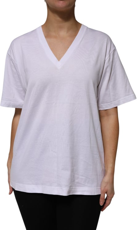 Dolce & Gabbana Dolce & Gabbana White Cotton Short Sleeves V-neck T-shirt