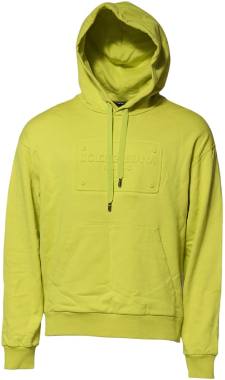 Dolce & Gabbana Dolce & Gabbana Green Cotton Hooded Logo Sweatshirt Sweater