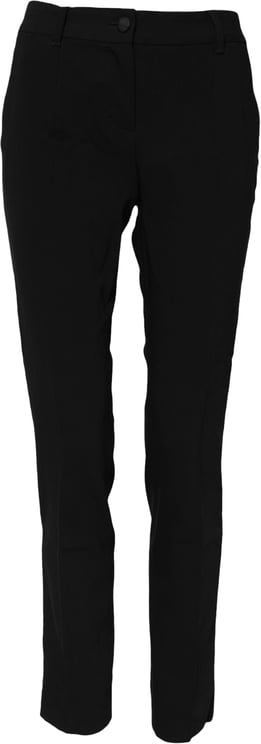 Dolce & Gabbana Dolce & Gabbana Black Wool Mid Waisted Tapered Dress Pants