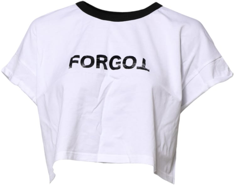 Dolce & Gabbana Dolce & Gabbana White Graphic Print Crew Neck Cropped T-shirt